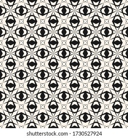 Geometric seamless pattern with diamond grid, cross lines, net, lattice, mesh. Vector abstract black and white texture. Simple modern monochrome background. Repeat tileable design for print, fabric