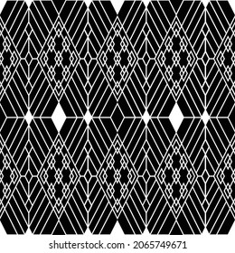 Geometric Seamless Pattern - Diamond Triangle Fabric black and white simple elegant Pattern design for Printing, Fashion, Background, Backdrop, Decoration and Interior Design