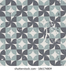 Geometric seamless pattern with diamonds and crosses, vintage ornamental abstract background. 