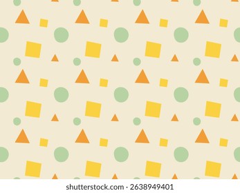 Geometric seamless pattern with distorted shapes in citrus colors – EPS10