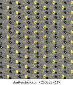 Geometric seamless pattern with electrical wires and plugs.