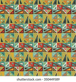 Geometric seamless pattern. The elements have a triangular shape and different color. Useful as design element for texture and artistic compositions.