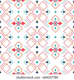 Geometric seamless pattern with ethnic ornament. ethno aztec abstract background.