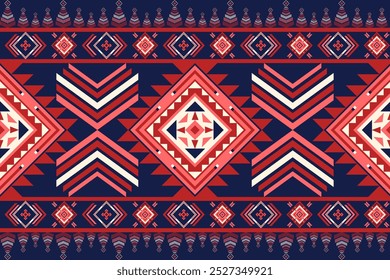 Geometric seamless pattern. Ethnic South Western decor, Navajo tribal, Native American ornament. Design for fabric, wallpaper, wrapping, Batik, Carpet and Clothing. Vector illustration.