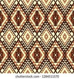 Geometric seamless pattern in ethnic style