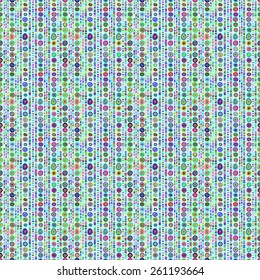 Geometric seamless pattern in ethnic style. Ornamental bright structure of circles and stripes. 