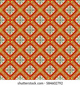 Geometric seamless pattern in ethnic style. The traditional structure of tribal folk forms.