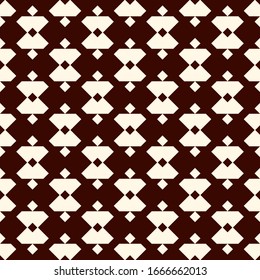 Geometric seamless pattern. Ethnic, tribal suface print. Hourglass motif ornament. Repeated triangular shapes background. Simple geo ornamental wallpaper. Vector abstract digital paper