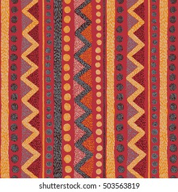 Geometric seamless pattern. Ethnic and tribal motifs. Print in the bohemian style. Vector illustration.