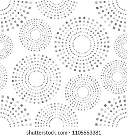 Geometric seamless pattern. Fashion graphic. Vector illustration. Background design. Modern stylish ornament. Template for print, textile, wrapping and decoration. Concentric circles of squares.
