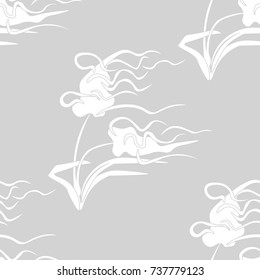 Geometric seamless pattern. Feather grass