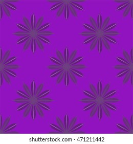 Geometric seamless pattern with fractal flower grey and violet colors.