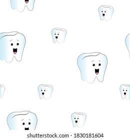 geometric seamless pattern funny teeth vector