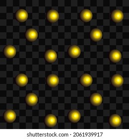 Geometric seamless pattern with gold colored ball. Vector