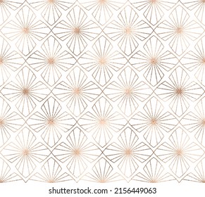 Geometrisches, nahtloses Muster mit goldenem Zierfliesen.