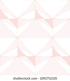 Geometric seamless pattern. Gold line abstract polygonal background. Vector illustration.