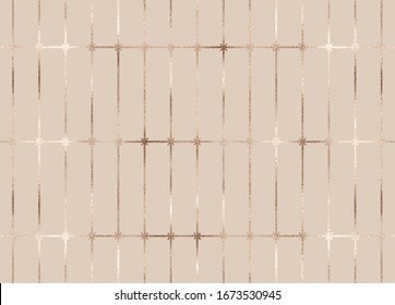 Geometric seamless pattern with gold rattan weaving tiles.