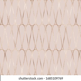 Geometric seamless pattern with gold rattan weaving stripes.