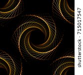Geometric Seamless Pattern of Gold Spiral Dots. Modern Vector illustration without Transparency. 