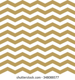 Geometric seamless pattern with gold and white lines. Vector zig zag stripes.
