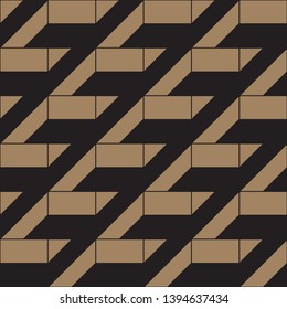 Geometric seamless pattern. Golden and black colors holiday collection. Merry Christmas and Happy New year. Abstract textured background design. Modern elegant wallpaper. Vector illustration.