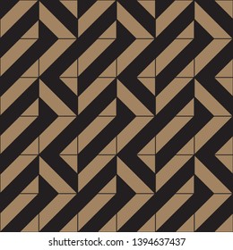 Geometric seamless pattern. Golden and black colors holiday collection. Merry Christmas and Happy New year. Abstract textured background design. Modern elegant wallpaper. Vector illustration.