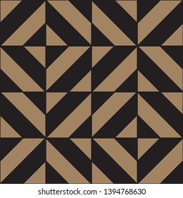 Geometric seamless pattern. Golden and black colors holiday collection. Merry Christmas and Happy New year. Abstract textured background design. Modern elegant wallpaper. Vector illustration.