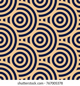 Geometric seamless pattern. Golden blue ornamental desihn for wallpapers, fabrics and textile