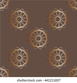 Geometric seamless pattern golden color decor