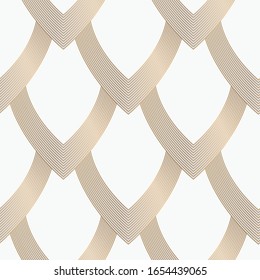 Geometric seamless pattern golden with grey and white. Art deco style.