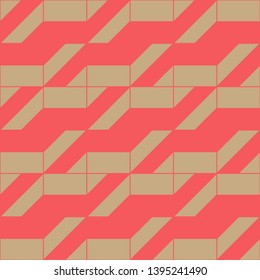 Geometric seamless pattern. Golden and red colors holiday collection. Merry Christmas and Happy New year. Abstract textured background design. Modern elegant wallpaper. Vector illustration.