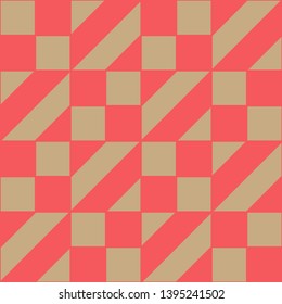 Geometric seamless pattern. Golden and red colors holiday collection. Merry Christmas and Happy New year. Abstract textured background design. Modern elegant wallpaper. Vector illustration.