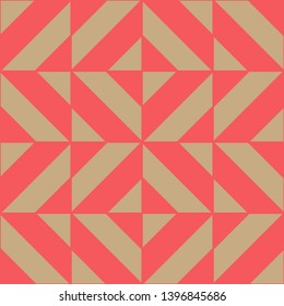 Geometric seamless pattern. Golden and red colors holiday collection. Merry Christmas and Happy New year. Abstract textured background design. Modern elegant wallpaper. Vector illustration.