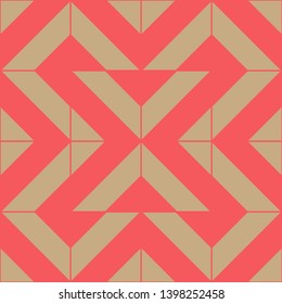 Geometric seamless pattern. Golden and red colors holiday collection. Merry Christmas and Happy New year. Abstract textured background design. Modern elegant wallpaper. Vector illustration.