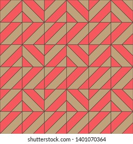 Geometric seamless pattern. Golden and red colors holiday collection. Merry Christmas and Happy New year. Abstract textured background design. Modern elegant wallpaper. Vector illustration.