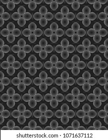  Geometric seamless pattern with gray tone in black background. Vector illustration.