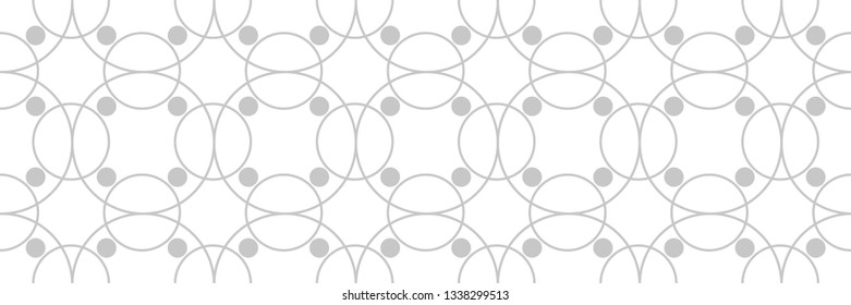 Geometric seamless pattern. Gray and white background with circles