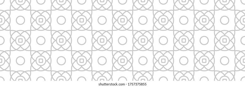Geometric seamless pattern. Gray and white background with circles. Vector illustration