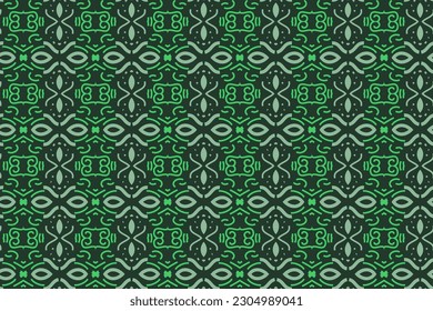 Patrón geométrico sin fisuras de color verde para papeles pintados y fondo. 