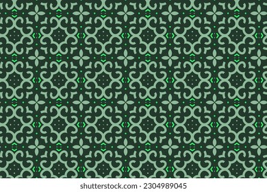 Geometric seamless pattern of green color for wallpapers and background. 
