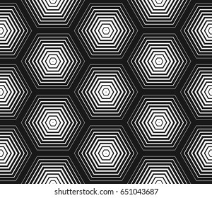 Patrón geométrico sin fisuras. Fondo de rayas blancas y negras de semitono y Formas. Textura Abstractas del Vector.