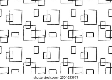 Geometric seamless pattern. Hand drawn vector  brush strokes. 