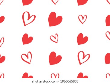 Geometric seamless pattern with hearts.