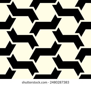 Geometric of Seamless pattern. Hexagon shapes Repeating patterns of Artistic lines design vector.