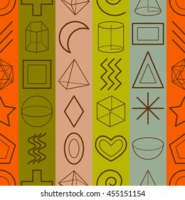 Geometric seamless pattern. Hipster fashion Memphis style. Vector illustration.