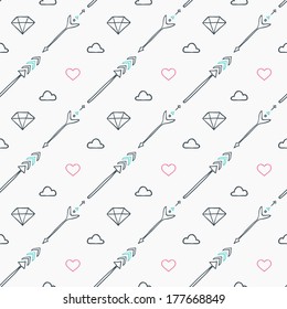 Geometric seamless pattern in hipster style