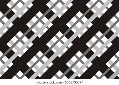 Geometric seamless pattern with intersecting lines, grids, cells. Criss-cross background in traditional tile style. For printing on fabric, paper, wrapping, scrapbooking, banners Vector illustration