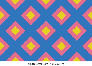 Geometric seamless pattern with intersecting lines, grids, cells. Criss-cross background in traditional tile style. For printing on fabric, paper, wrapping, scrapbooking, banners Vector illustration
