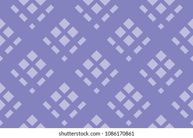 Geometric seamless pattern with intersecting lines, grids, cells. Criss-cross violet background in traditional tile style. For printing on fabric, paper, wrapping, scrapbooking Vector illustration