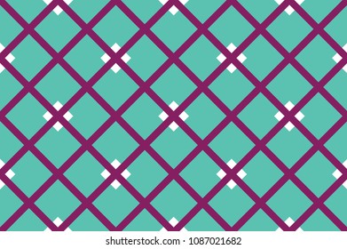 Geometric seamless pattern with intersecting lines, grids, cells. Criss-cross background in traditional tile style. For printing on fabric, paper, wrapping, scrapbooking, banners Vector illustration